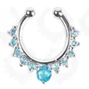 10mm Zircon Fake Septum Piercing Nose Ring Hoop Näsa För Flicka Män Faux Body Clip Ringar Non Body Smycken Non-Pierced GD142