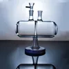 Glass Bong Hookahs Fumar Bongs Invertível Gravible Infinity Infinity Cachoeira Tubulação de Água Dab Dab Rig Rig 14mm Feminino Roxo articulação com tigela