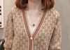 Danjeaner 한국어 스타일 싱글 브레스트 카디건 여성 스웨터 겨울 V 넥 긴 소매 유행 인쇄 된 니트웨어