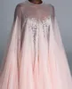 Stunning Sequined Prom Dresses Sheer Jewel Neck A Line Short Evening Gowns Covered Buttons Knee Length Tulle Pleated Formal Dress