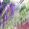 12pcs conjunto artificial glicínia flores 75cm 110 cm artificial fake wisteria longa flores penduradas flores grinaldas de Natal casamento sala de estar decoração 6 cores