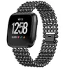 Pour Fitbit Versa cinq perles rondes en alliage de métal bracelet de montre bracelet de remplacement argent noir 2 couleurs 3836953