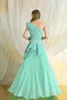 Azziosta 2020 Evening Dresses Strapless Ärmlös Sida Split Appliques Ruffle Satin Prom Gowns Custom Gjorda Special Occasion Dress