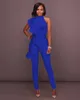 Kvinnors Jumpsuits Rompers Sommar Sexig Solida Svart Vit Kvinnor Ladies Ärmlös Clubbwear Party Jumpsuit Romper Long Trousers S-XL