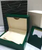 최고의 품질 럭셔리 짙은 녹색 럭셔리 시계 상자 선물 케이스 롤렉스 시계 소책자 카드 태그 및 영어 스위스 시계 상자