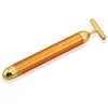 24K Gold Energy Face Roller ansiktslyftrullar Anti rynka t bar ansikte vibrerande massage hud åtdragningsenhet skönhet care5340472