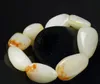 Naturel Xinjiang Hetian Jade Graine Bracelet Véritable Pierre Brute Pour Hommes Et Femmes Avec Des Bracelets De Perles Bracelets De Jade Blanc En Gros