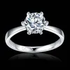 Top Quality Classic Style Engagement Rings for women silver color White Crystal Zirconia CZ Stone eternal Wedding Rings Wholesale