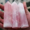 Commercio all'ingrosso libero di trasporto 1 PZ Grande 100% Natural Rock Pink Rose Quartz Crystal Stone Point Healing Crystal Stone 50-60mm e 70-75mm