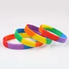 Gay Pride Silikonarmband Gummi Regenbogen Flagge Armband LGBT Sport Silikon Armreif Lesben Pride Armband Armbänder Party Schmuck Geschenke