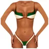 Bikinis Set Bikini 2021 Women Patchwork Push Up Bandeau Swimwear Two Piece Swimsuit Female V-Neck Bathing Suit 515#31