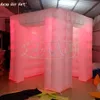 Wholesale Led illuminating inflatable cube Photo Booth tent background for wedding party decoration with remove cover