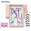 TAMAX MP038 4PCS Gold Eye Lashes Rostfritt stål Makeup Set Eyelash Curler Eyebrow Pincezers Scissors False Eyelash Applicator5241259