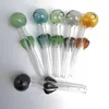 Petal Pyrex Glass Oil burner Smoking Pipes Feet Dot Hand Accessories 12cm Length Colored Bowls Dab Rigs Bongs Hookahs