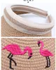 Sommar Barnens halmhatt 2020 Ny mode Barn Broderade Flamingo Caps Söt Tecknade Tjejer Pojkar Strand Sun Shade Cartoon Kepsar C6248