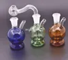 10 mm Mini plataforma petrolera de vidrio Bong de agua para plataformas DAB Ash Catcher Hookah Pipe Fumar quemador de aceite burbujeador de agua con manguera de silicona