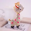 Fashion-R Keychain Enamel Alloy Rhinestone Crystal Oil Drop Cute Animal Pendant Lobster Clasp Bil Nyckel Kedjor Mode Keys Ring Handväska