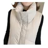 Coréen hiver pain coton veste académique vent gilet tendance sans manches thermique Womens1 Stra22