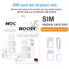 NOVOS 4 EM 1 NOOSY NANO MICRO SIM CARD CONVERTER Adaptador Kit Ferramentas para Samsung Huawei Xiaomi Universal SIM Agulha com caixa de varejo