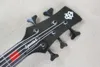 Neu eingetroffene 5-saitige E-Bassgitarre mit schwarzem Korpus und aktivem Schaltkreis. Schwarze Hardware, Griffbrett aus Palisander, Angebot individuell anpassbar8485958