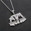 Nieuwe aangekomen mannen HIP HOP ATM ATM verslaafd aan geld hanger kettingen zirkoon hiphop diamant letters ketting charme sieraden geschenken