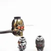 Whole cheap LED lighter skull tobacco pipe protable Cigarette rasta reggae metal smoking pipe with Gift Box4666893