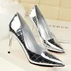 sexy high heels patent leather crocodile shoes brand heels women stiletto office shoes women valentine shoes women heels zapatos de mujer