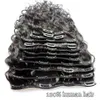 Clipe em extensões de cabelo onda de água cabelo peruano cor natural Duplo desenhado 7 pcs / set 100g 120g 140g 160g extensão de cabelo humano virgem