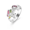 Bague licorne mignonne de dessin animé, bijoux à la mode, poney coloré, diamant, ouverture réglable, S995