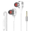 Nowe HiFi Wired Słuchawki Dual Drive Stereo Słuchawki Sportowe Zestaw Słuchawkowy z Mic Headhones for Xiaomi Samsung Oferta Dropshipping