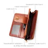 Designer-Women Wallet Genuine Leather Business Clutch Bag Detachable Wristband Wallet Slidable Phone Clip Design Multi-function Bag