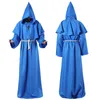 Costume Médiéval Hommes Femmes Vintage Renaissance Moine Cosplay Cowl Friar Prêtre À Capuche Robe Corde Cape Cape Vêtements 7 Couleur Sélectionner Taille (S-XL