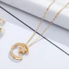 Star and Moon Pendant Necklace Mother Day Gift Wholesale Fashion Jewelry 925 sterling silver Cute Luxury Necklaces