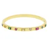 Bracciale rigido all'ingrosso per gioielli regalo da donna da donna 2018 design della moda pavimentato arcobaleno cubic zirconia splendidi gioielli europei