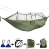 12 kleuren 260 * 140 cm Hangmat met Mosquito Net Outdoor Parachute Hangmat Field Camping Tent Garden Camping Swing Hanging Bed BH1746 TQQ