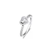 Clear CZ Elevate Heart Ring Jewelry 925 Sterling Silver Anelli femminili per le donne Simple Classic Love Rings Accessorio per gioielli