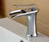 Wodospad Mosiądz Vrity Sink Faucet Chrome Łazienka Umywalka Mikser Tap 83008