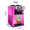 1700W Três sabores Soft Ice Cream Machine Comercial Silver Color Máquina de vender de sorvete elétrico 110V 220V