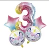 18 Inches Unicorn Balloons Letter Number Aluminum Foil Balloons Helium Ballons Birthday Decoration Wedding Air Balloon Party Supplies