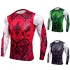 Ny Designer Mens Compression T-shirts Män Gym Tight Undershirt Workout Tee Toppar Snake Print Tshirt Muscle Fitness Skjorta Män Rashgugard