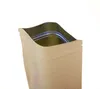 내부 알루미늄 호일 가방과 갈색 크래프트 종이 가방을 서서 재사용 가능한 커피 음식 차 스낵 패키지 가방