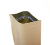 Bolsas a prueba de humedad para alimentos, bolsa de sellado de embalaje, bolsa de papel Kraft marrón con papel de aluminio, bolsas interiores para comida, té, aperitivos