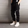 Jeans masculinos moda streetwear homens solto apto multi bolsos cargas calças japonesas hip hop camuflage corredores pants1