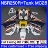 Inyección para HONDA MC28 NSR250R 1994 1995 1996 1997 1998 1999 265HM.41 Rothmans azul NSR250 R PGM4 NSR 250 250R 94 95 96 97 98 99 Carenado