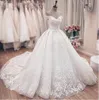 2020 Modern Cupcake Ball Gown Bröllopsklänningar Princess Off Shoulder 3D Flowers Beaded Dyra Lace Fashion Vestidos de Novia Plus Storlek