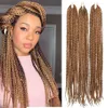 3Packs 18 -tums Crotchet Box -flätor Hårförlängningar Blond Brown Bourgogne Crochet Braids Kanekalon Syntetiska hårförlängningar 709929917659