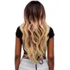 Blonde 613 ombre kleur kant voorkant synthetisch haar pruiken voor zwarte vrouwen X-tress lange natuurlijke golf trendy kant golvende pruik middelste deel y190717