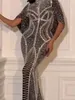 Evening dress Youself aljasmi Larourjoisie Bodycon Dresses Turtle Neck Sheath Column Ankle Length 3\4 Sleeve Zipper R