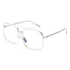 Оптово-очки кадр мужчин женщин ясных прозрачных очков с плоским верхним квадратом стимпанк очки для украшения большое лицо