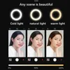 12 inch LED -ringlicht Tiktok variabele kleurtemperatuur ringlampje voor make -up pography video selfie7032120
